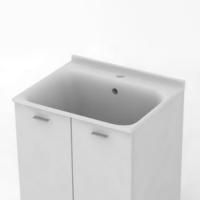 Kerasan Aquadom Раковина 60х50см с 1 отв. выбитым под смеситель (запчасть для комплекта для постирочной 9166), без сифона 7535, цвет белый