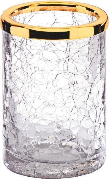 Surya Crystal, стакан 7х7хh10 см, эффект битого стекла, цвет золото