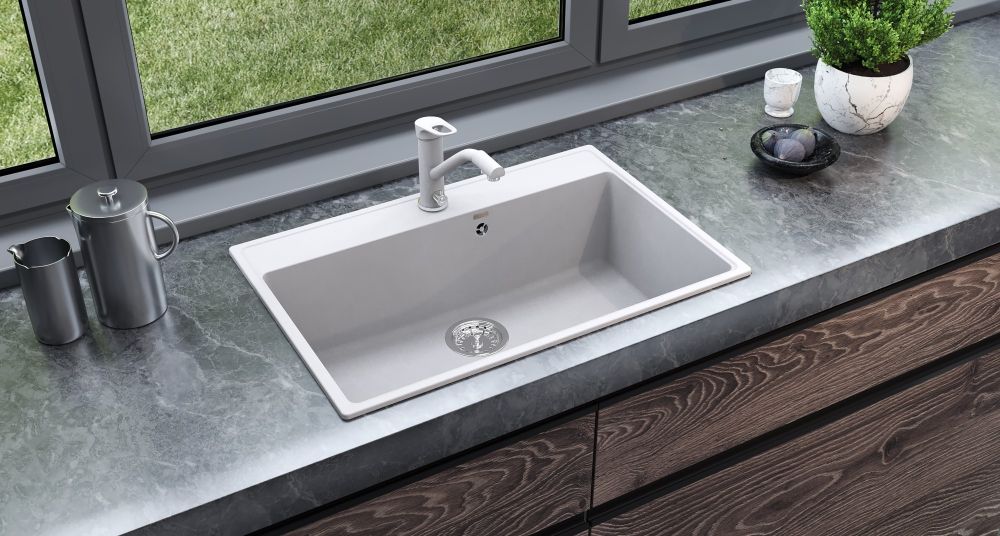 Кухонная мойка Ulgran Quartz Forte 760-04, платина, артикул Forte 760-04