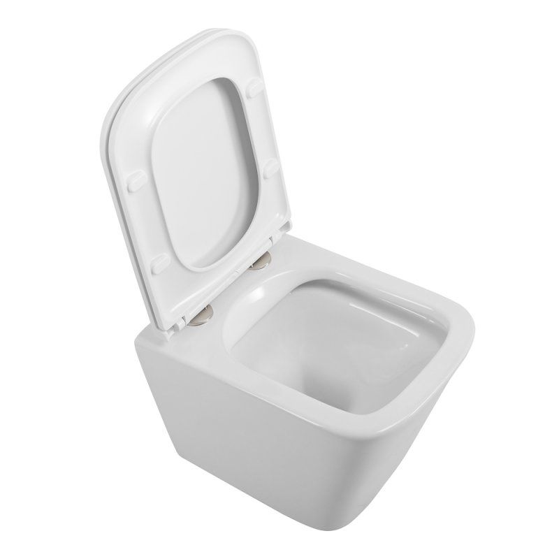 DUE Чаша унитаза подвесного c креплением и сиденьем дюропласт soft close BB3103CHR/SC, артикул BB3103CHR/SC