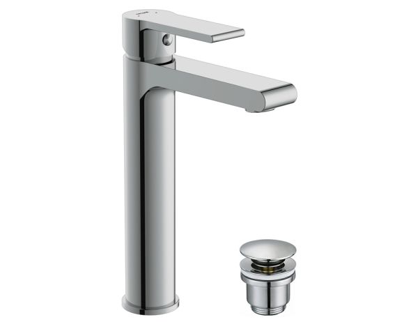 Смеситель для раковины высокий Cersanit BRASKO однорычажный клик клак (63024)