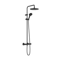 Душевая стойка, Hansgrohe, Vernis Blend, Showerpipe, смеситель-в комплекте, тип регулирования воды-термостатический картридж, с регулируемым ограничителем температуры горячей воды, штанга-есть, верхний душ-есть, форма верхнего душа-круглая, размер верхнег