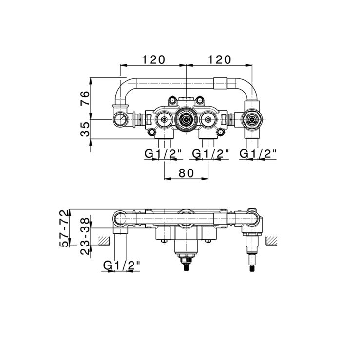 Внутренняя часть, Cisal, назначение-смеситель для душа термостатический, стандарт подвода воды-1/2"