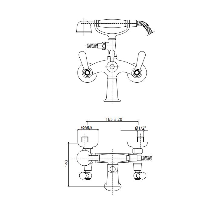 Bongio Mille Nuits Смеситель для ванны, цвет хром/черный фарфор