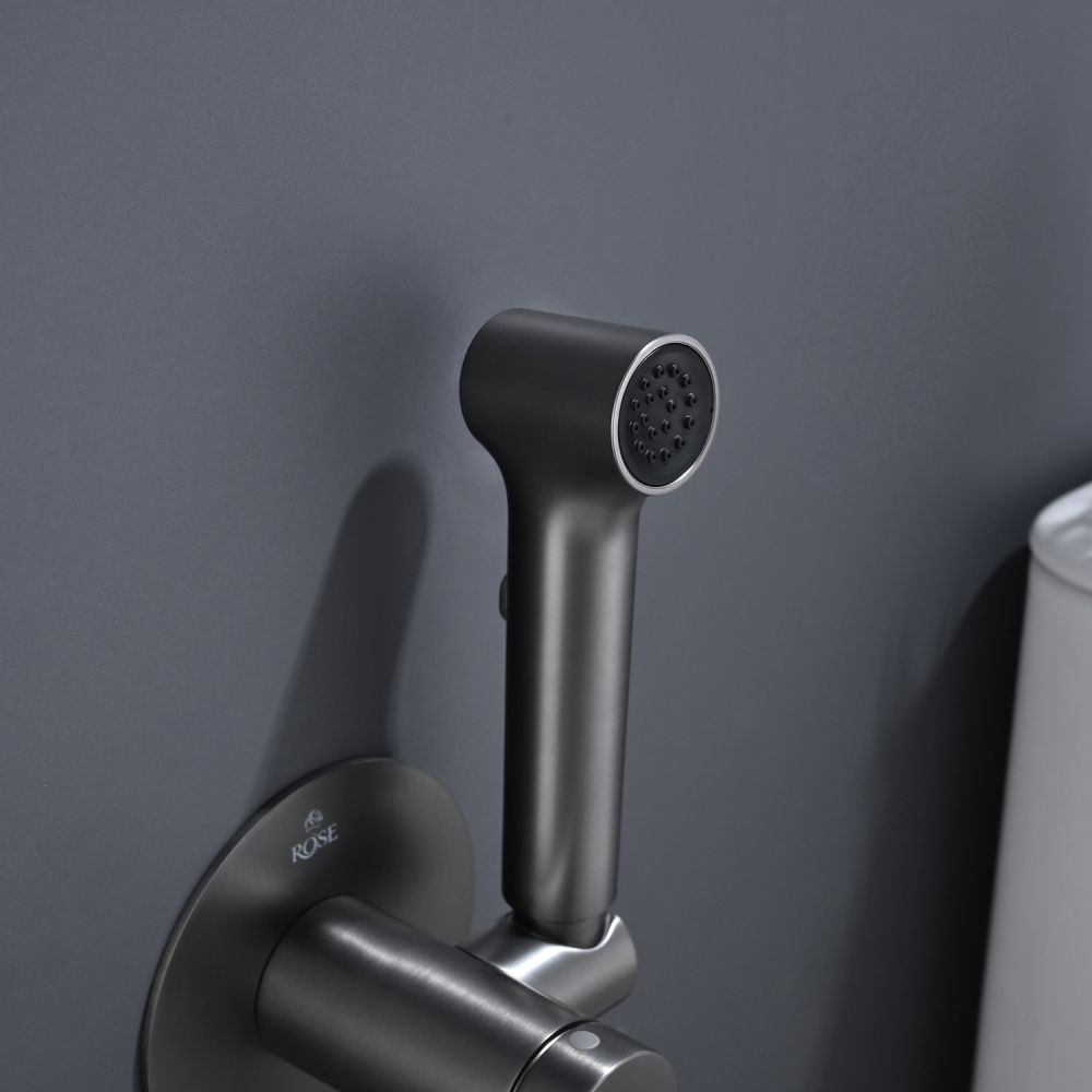Гигиенический душ со смесителем Rose R235T, оружейная сталь