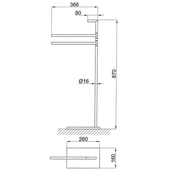 Fantini Young Нержавеющая Сталь Напольная стойка с полотенцедержателями 366мм
, цвет: матовая натуральная сталь
