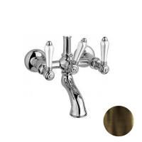 Nicolazzi P.M.Blanc Смеситель для ванны на 2 отверстия, с переключателем ванна/душ, вывод сверху 3/4" (для душ. стойки), ручки белая керамика, цвет: т