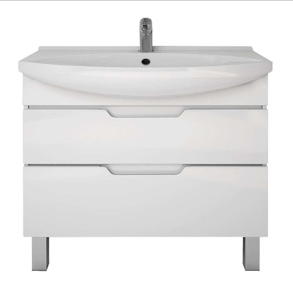 Тумба с раковиной подвесная/напольная Dreja Laguna Plus 105 см, белый, артикул 99-0108-com