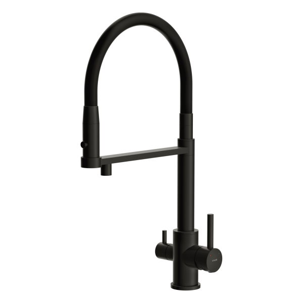 Смеситель для кухни Cersanit ZEN однорычажный с фильтром с гибким изливом черный (68250)