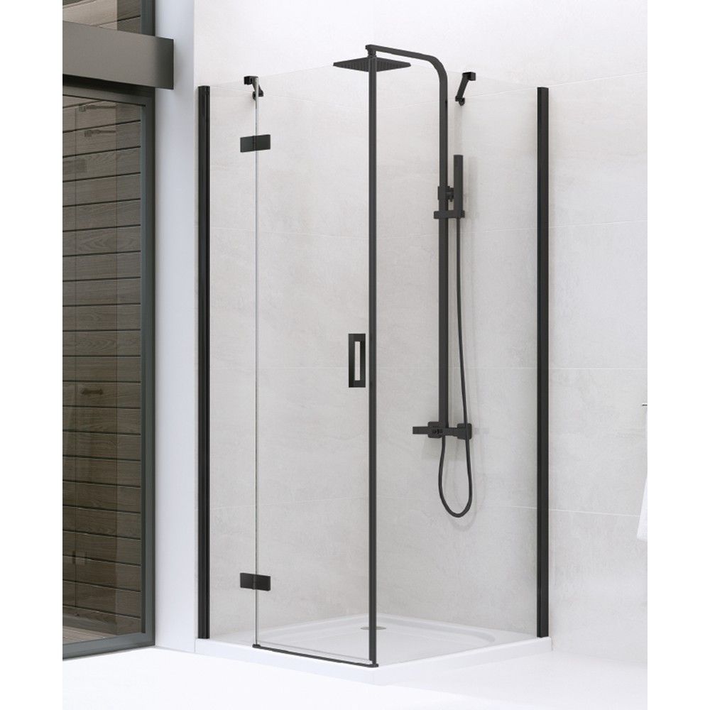 Душевое ограждение NEW TRENDY NEW RENOMA BLACK L 120x90x195 D-0207A/D-0111B (черный)