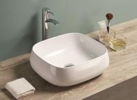 Раковина керамическая накладная AM-78103, цвет белый, 450х400х145