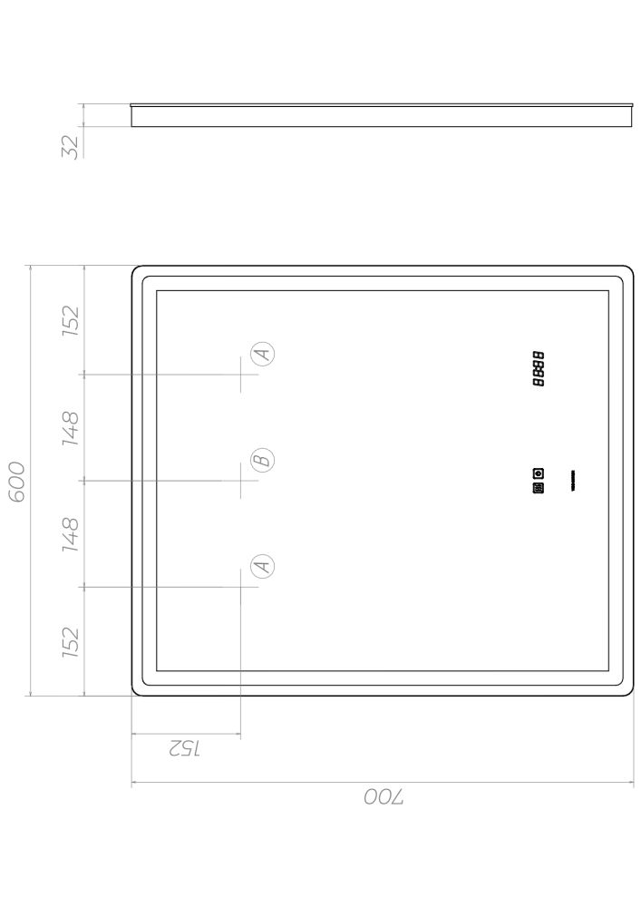 Зеркало VIGO Geometry Luxe z.GEO.60.Luxe, 60 см, артикул z.GEO.60.Luxe