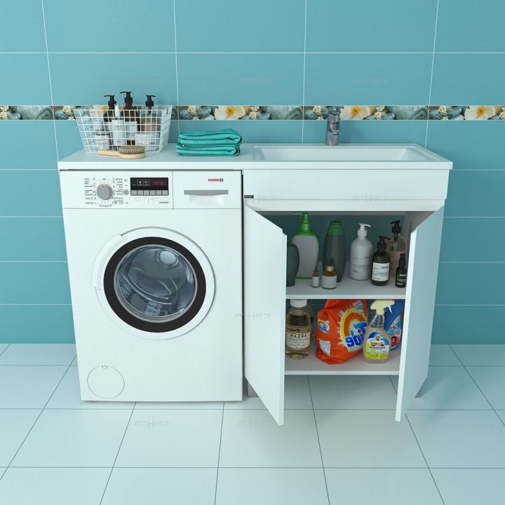 Тумба с раковиной СанТа Марс 130 R 700265+900115 Белая Тумба с раковиной СанТа Марс 130 R 700265+900115 Белая