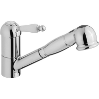 CISAL Смеситель однорычажный на 1 отверстие для кухни с вытяжным душем,излив 232 мм, цвет хром