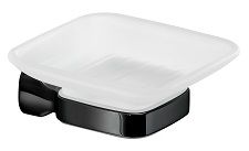 Gedy Stelvio, настенная стеклянная мыльница, цвет черный матовый