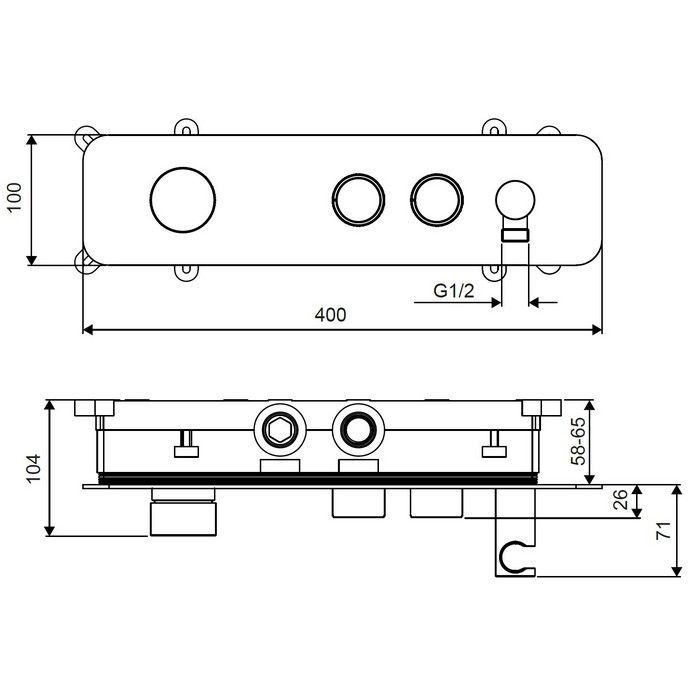 Смеситель для душа скрытого монтажа EXCELLENT Krotos AREX.8035CR (хром)