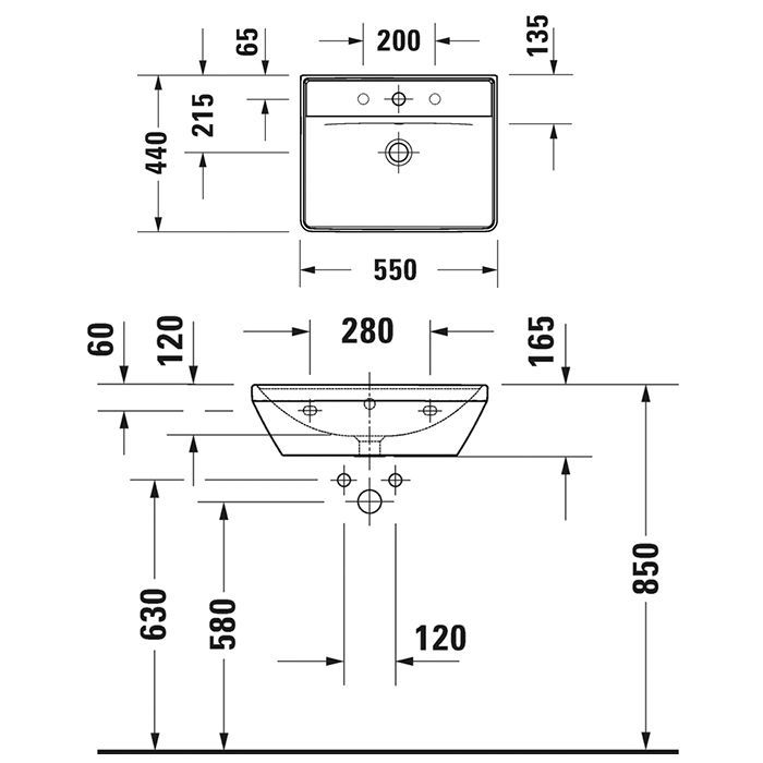 Duravit D-Neo Раковина накладная 550х440  мм, с переливом, с 1 отв. под смеситель, цвет: белый Duravit D-Neo Раковина накладная 550х440  мм, с переливом, с 1 отв. под смеситель, цвет: белый
