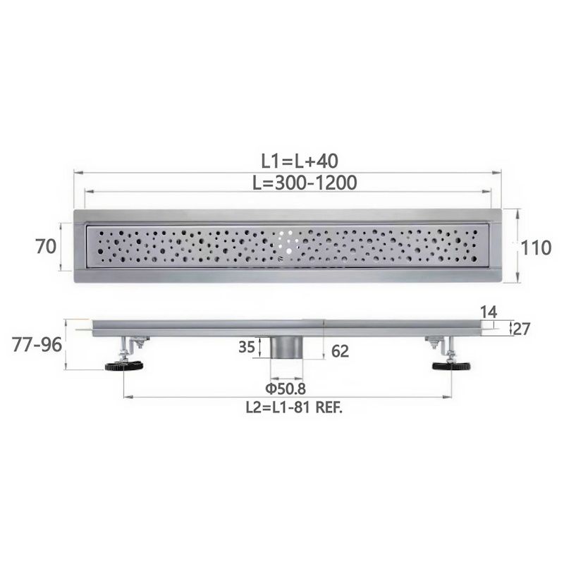 Трап для душа 60см Savol S-DL02H-60, черный