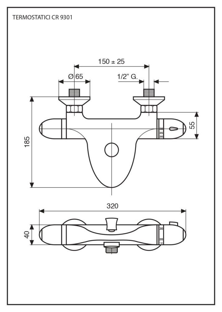 Термостат Pegaso  для ванны, хром