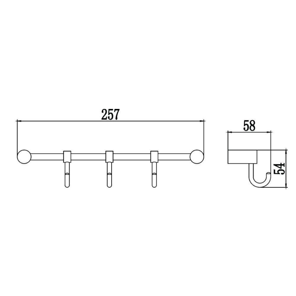 Планка с крючками Savol S-006203, хром, артикул S-006203