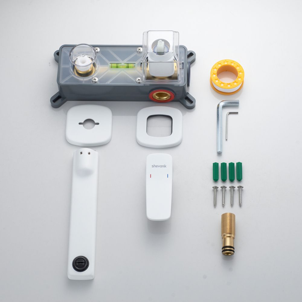 Смеситель для раковины встраиваемый Shevanik S9941C, белый