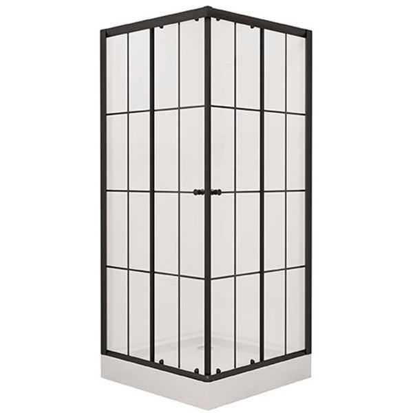 Душевой уголок Niagara NG-0180-14 80х80 профиль Черный стекло прозрачное с принтом