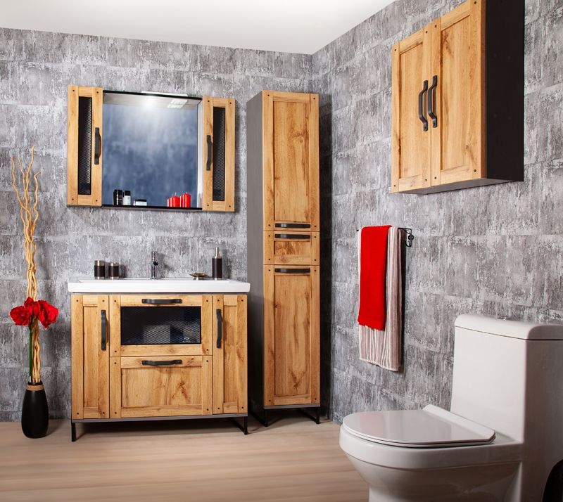 Тумба под раковину Бриклаер Лофт 100 Метрополитен грей