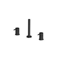 Fima Carlo Frattini Snap Смеситель на борт ванны, на 3 отв., с ручным душем, цвет: чёрный матовый