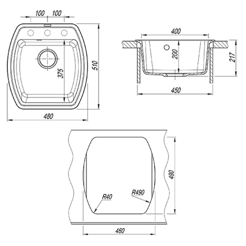 Кухонная мойка Florentina НИРЕ 20.190.B0480.104, бежевый, артикул 20.190.B0480.104