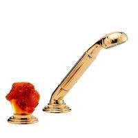 THG SUN DRAGON Смеситель для установки на борт ванны, на 2 отверстия, прогрессивный, с ручным душем, цвет полированное золото