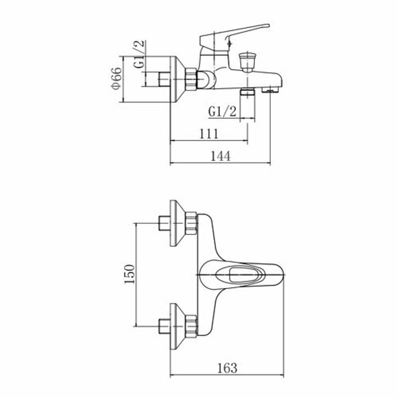 Смеситель для ванны D-Lin D130305, хром