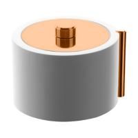 BERTOCCI Easy Контейнер с крышкой из композита, отделка "медовые соты", цвет белый матовый/розовое золото