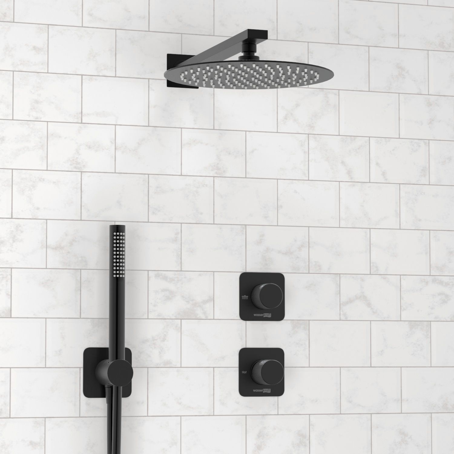 A5251.299.219.258.302.242.217  Встраиваемый комплект для душа с верхней душевой насадкой и лейкой