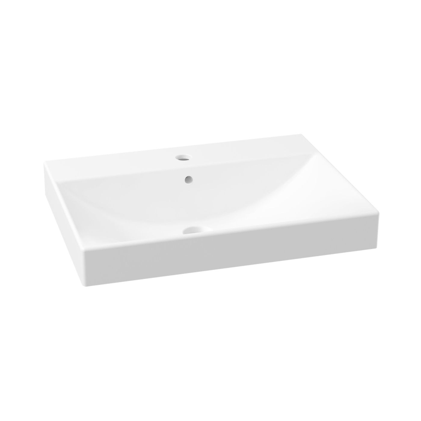 Комплект 4 в 1 Lavinia Boho Bathroom Sink 21510445, врезная фарфоровая раковина 60 см, смеситель с донным клапаном, латунный сифон, угловые вентили 2 шт.