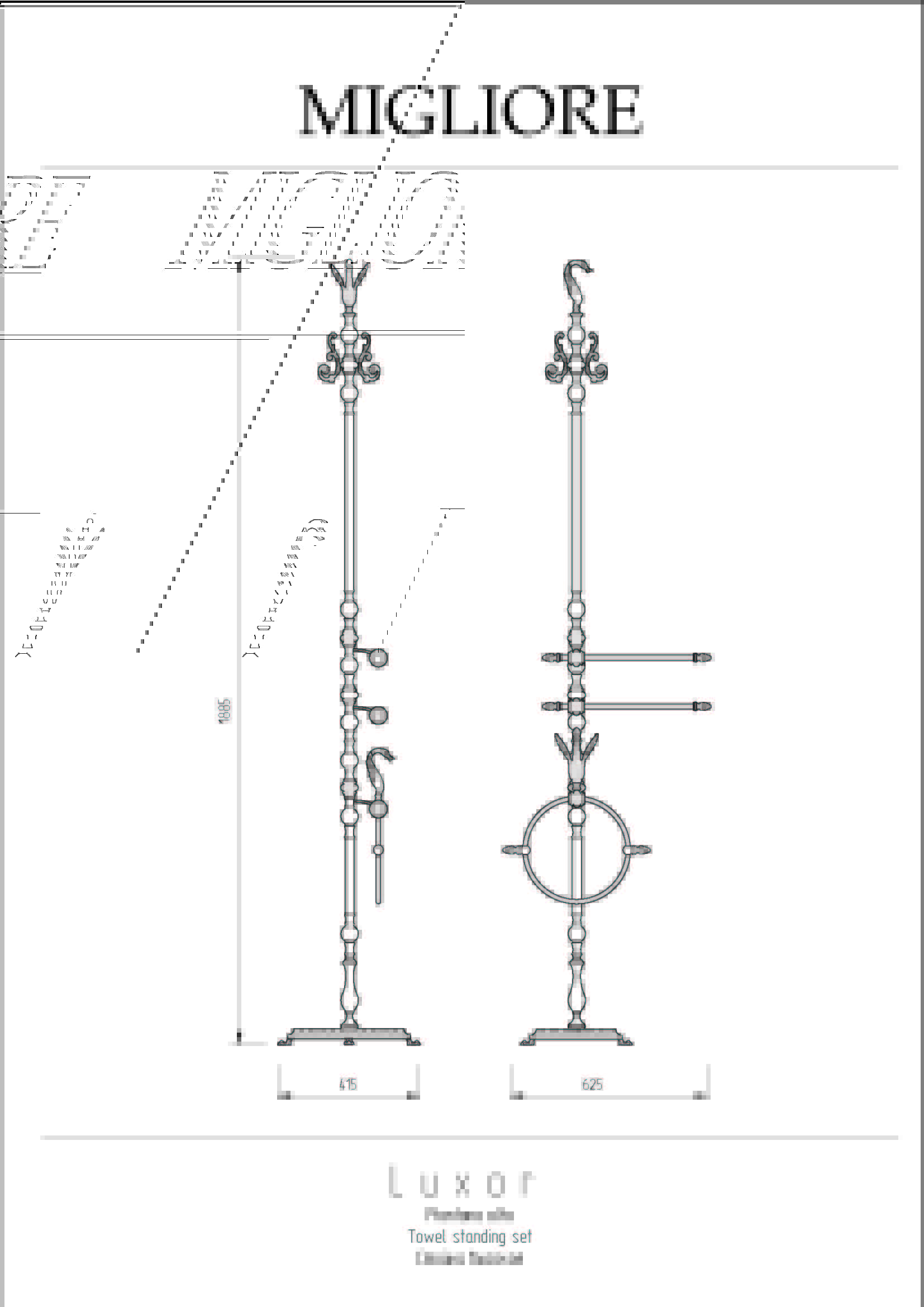 LUXOR Стойка высокая, многофункциональная H175 см, золото