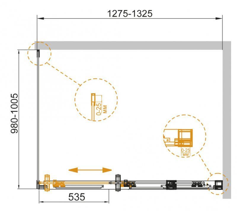 Душевой уголок CEZARES DUET-SOFT-AH-1