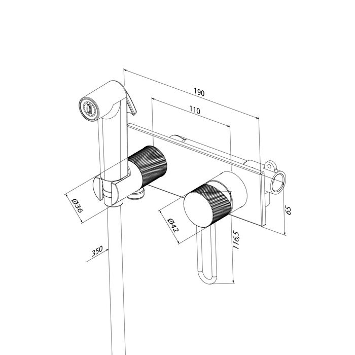 Встраиваемый смеситель с гигиеническим душем IDDIS Duna с защитным клапаном, глянцевый хром (DUNSBV0i08), артикул DUNSBV0i08