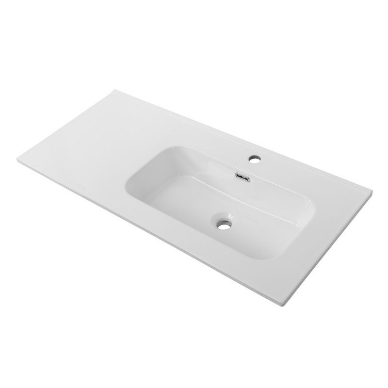 ECO-CER-N База под раковину подвесная с двумя выкатными ящиками, правосторонняя, Bianco Lucido, 1000x457x500, ECO-CER-N-1000-2C-SO-BL-R, артикул ECO-CER-N-1000-2C-SO-BL-R