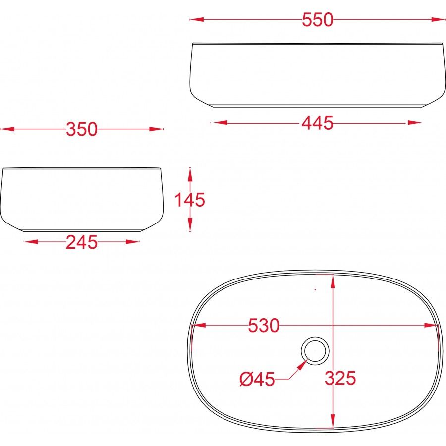Artceram COGNAC Раковина накладная Quadro 55x35хр15,5см, без отв под смеситель, без перелива, цвет: белый матовый Artceram COGNAC Раковина накладная Quadro 55x35хр15,5см, без отв под смеситель, без перелива, цвет: белый матовый