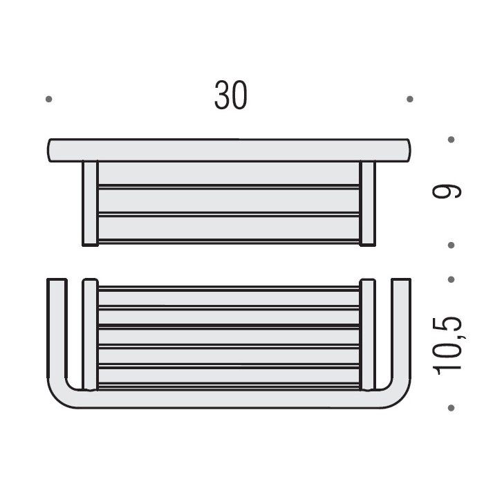 Colombo Lulu Полочка металлическая 30 см, цвет: хром Colombo Lulu Полочка металлическая 30 см, цвет: хром
