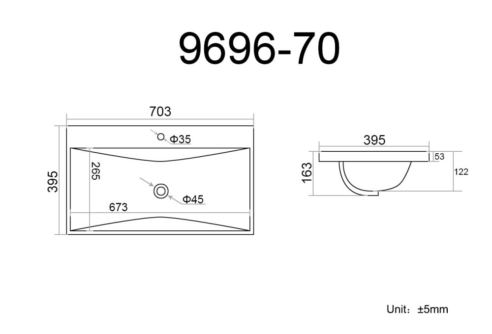 Раковина VIGO керамическая модель (9696-70), артикул 9696-70