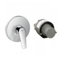 Смеситель для душа, Hansgrohe, Novus, тип открывания воды-рычажный, тип регулирования воды-керамический картридж, монтаж-вертикальный встраиваемый (настенный), отверстия для монтажа-1, внутренняя часть-есть, цвет-хром Смеситель для душа, Hansgrohe, Novus, тип открывания воды-рычажный, тип регулирования воды-керамический картридж, монтаж-вертикальный встраиваемый (настенный), отверстия для монтажа-1, внутренняя часть-есть, цвет-хром