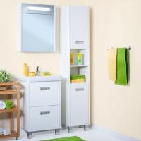 Тумба под раковину Бриклаер Палермо 55 белая высокоглянцевая