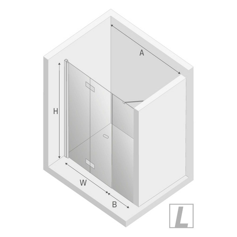 Дверь в нишу NEW TRENDY NEW SOLEO PLUS L 100x195 D-0148A/D-0095B (хром)