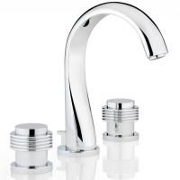 THG DIPLOMATE GROOVED RINGS Смеситель для раковины на 3 отверстия, с донным клапаном, цвет хром