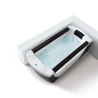 TREESSE VISION Ванна 1800x800x600 мм., монтаж DX- в правый угол, гидромассаж STX, подголовник и подлокотники черные, панели и ванна белая