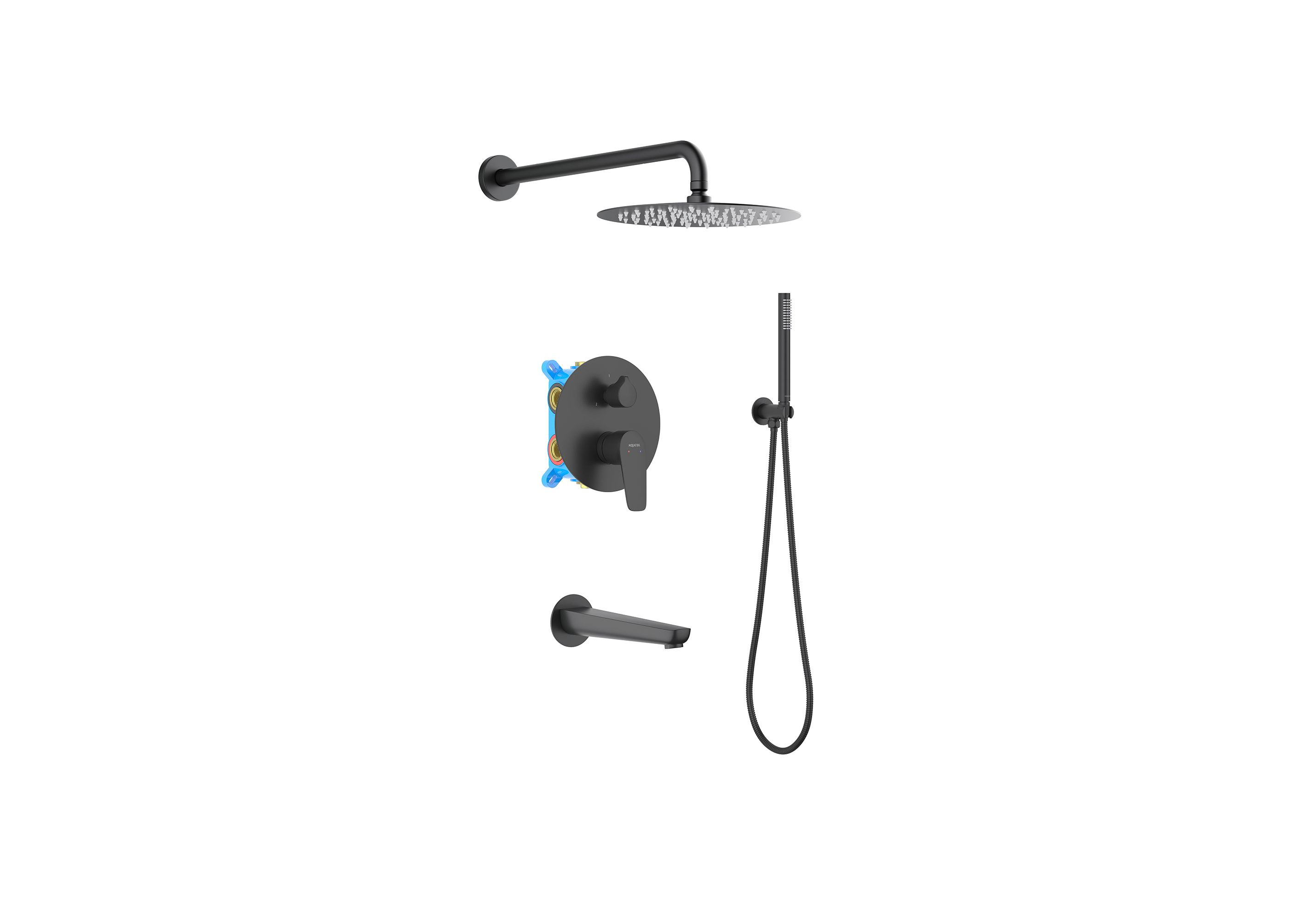 Set 4 в 1 душевой комплект AQUATEK, матовый черный AQ1173MB БЕТТА Set 4 в 1 душевой комплект AQUATEK, матовый черный AQ1173MB БЕТТА