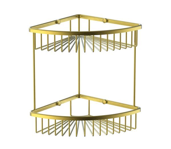 Полка для ванной 2-х ярусная WONZON & WOGHAND, Брашированное золото (WW-4128-BG)
