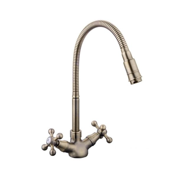 Смеситель для кухни с гибким изливом FASHUN A4319-4, бронза