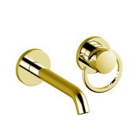 BONGIO LINEA Смеситель для раковины настенный встраиваемый, однорычажный, излив 190 мм., внешняя часть, цвет матированное золото